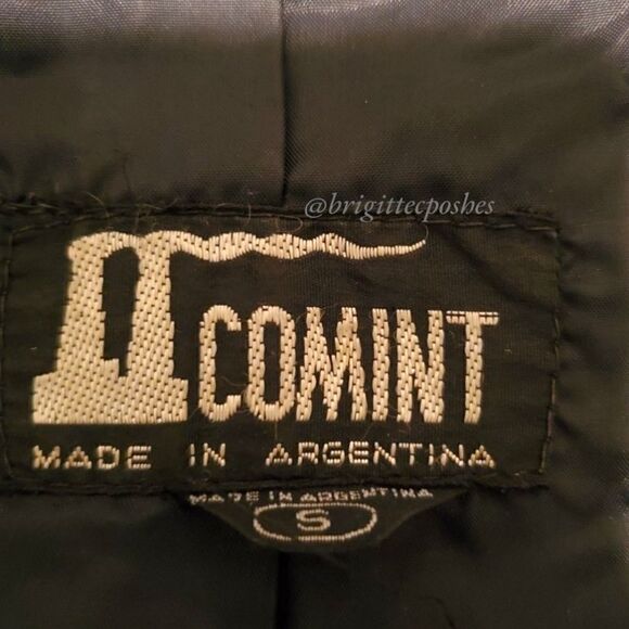 Vintage Comint Black Snap Suede Leather Coat Jacket Size Small - Picture 8 of 10